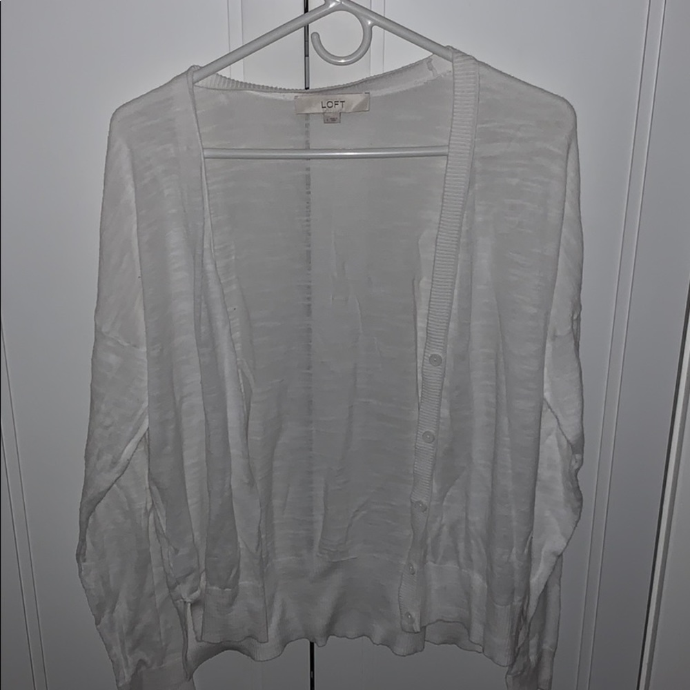 white cardigan